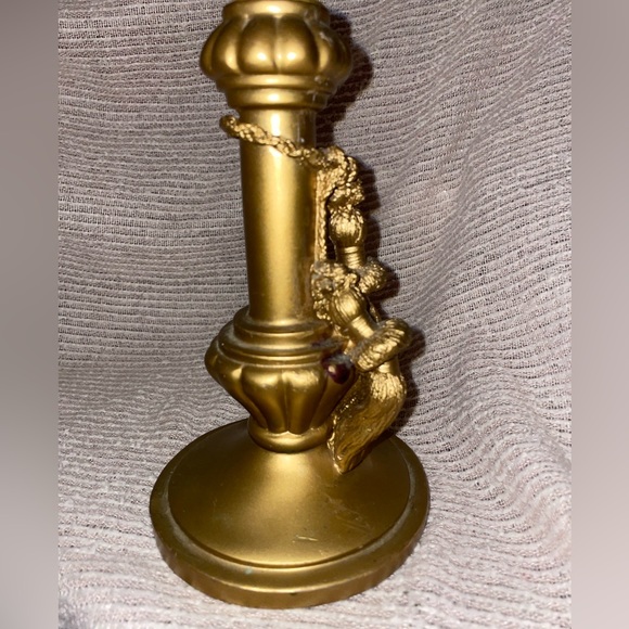 Golden Tassel Candlestick Holder: 1995 Nancy Jacobsen CHRISTMAS AROUND THE WORLD - Picture 3 of 6